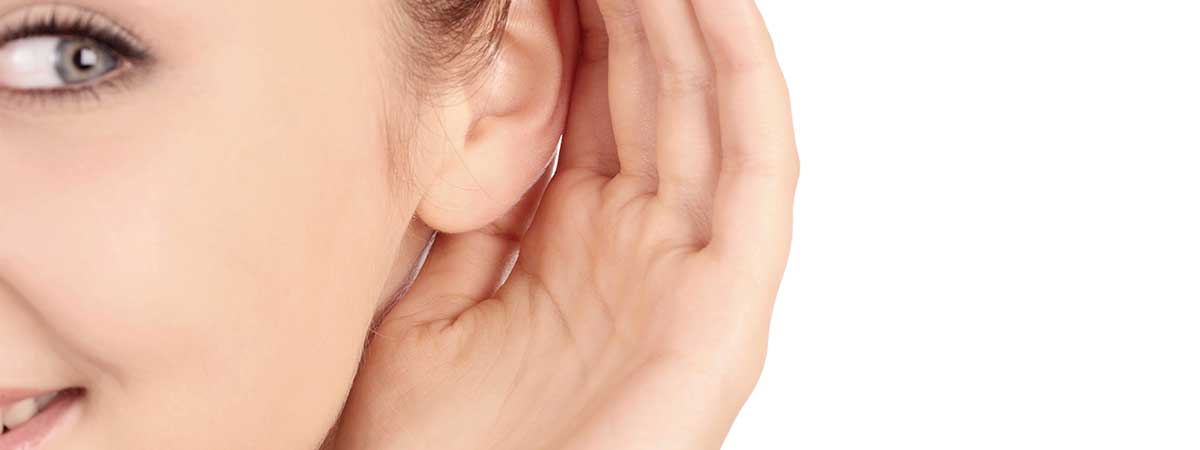Girl cupping ear