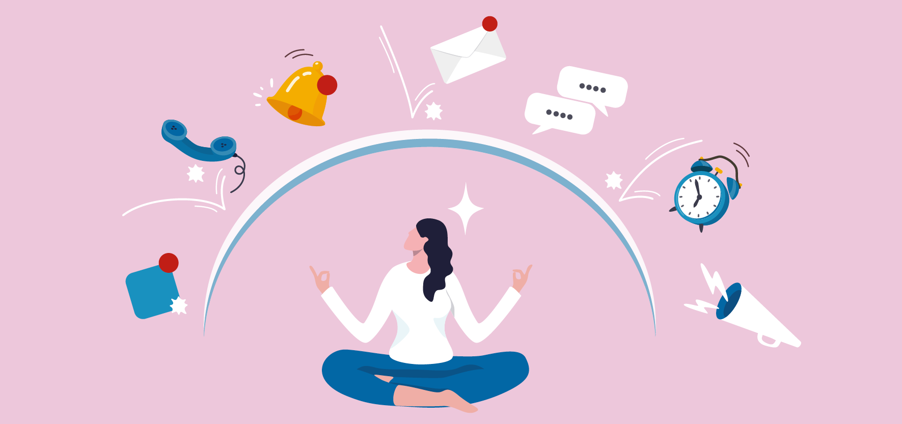 An illustration of a woman doing yoga